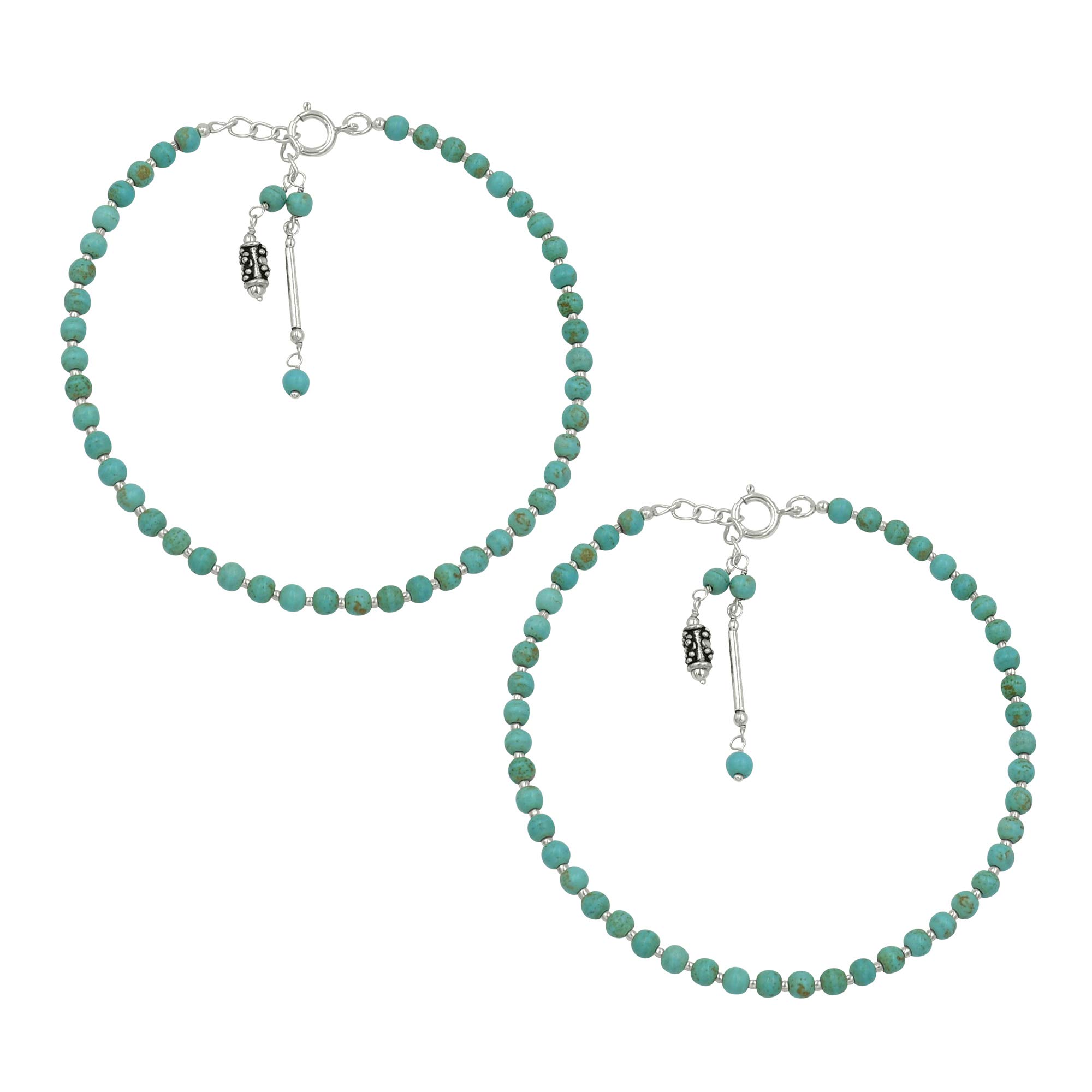 SILVESTO INDIA Gemstone 925 Sterling Silver Anklet Jewellery for Women & Girls (B089238WKB) Amazon Price History, Amazon Price Tracker