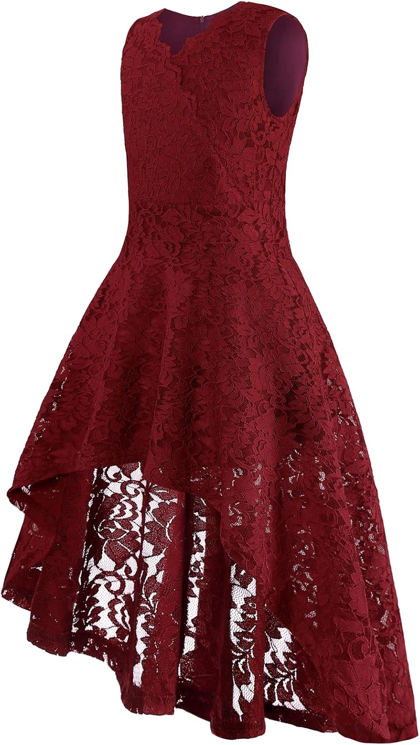 Girls Dress Sweet & Cute Puff Sleeve Square Neck Ruffle Dot Ruffle Swing Dress 5-14 - Image 2