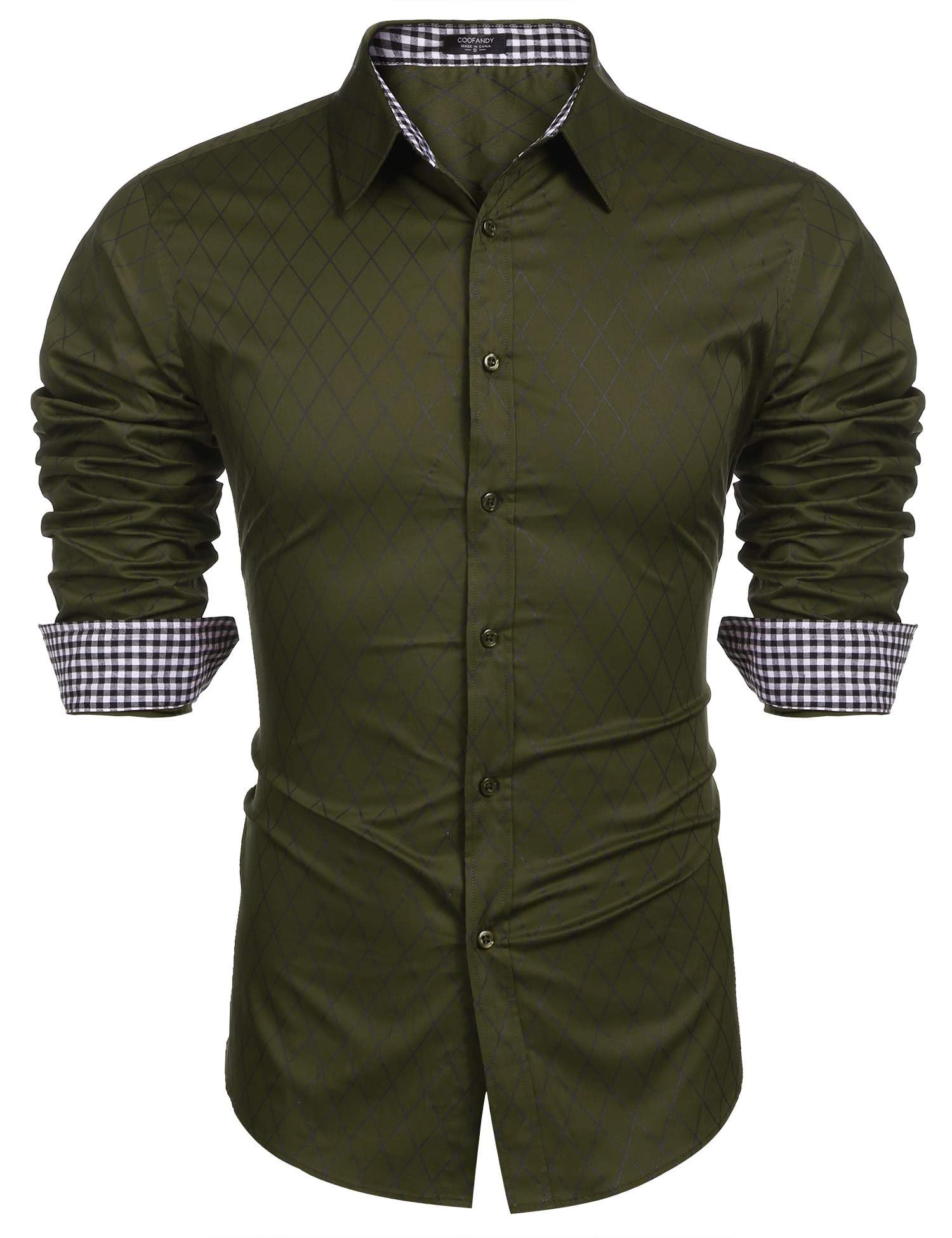 COOFANDY Casual Camicia Elegante Uomo (Pacco da 1)