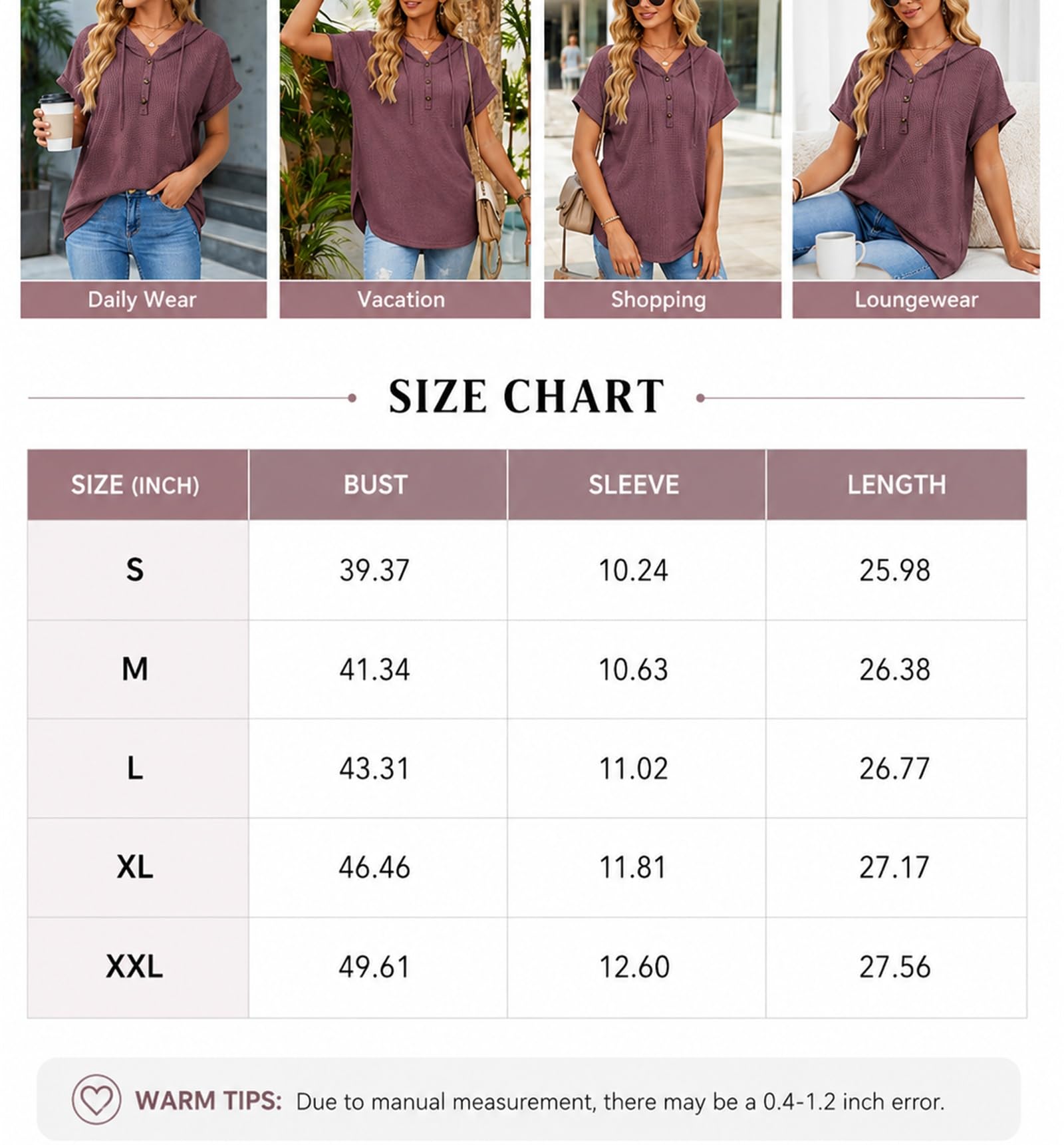 Bluzy z kapturem dla kobiet, oversize, dzianinowa bluza z dekoltem w serek, krótki rękaw, sznurek, guziki, pulower, topy do codziennego noszenia