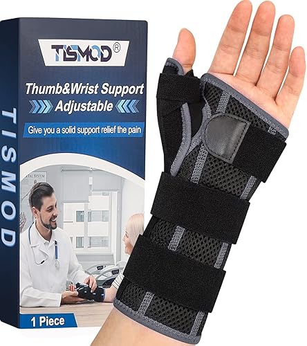 Miniatura 1 de Muñequera con férula de espica para el pulgar, soporte ajustable para la muñeca del pulgar para artritis, esguinces, tendinitis, lesiones de