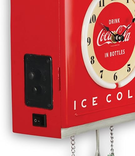 Miniatura 4 de The Bradford Exchange Reloj de pared de máquina expendedora vintage de Coca-Cola, luces LED, efectos de sonido