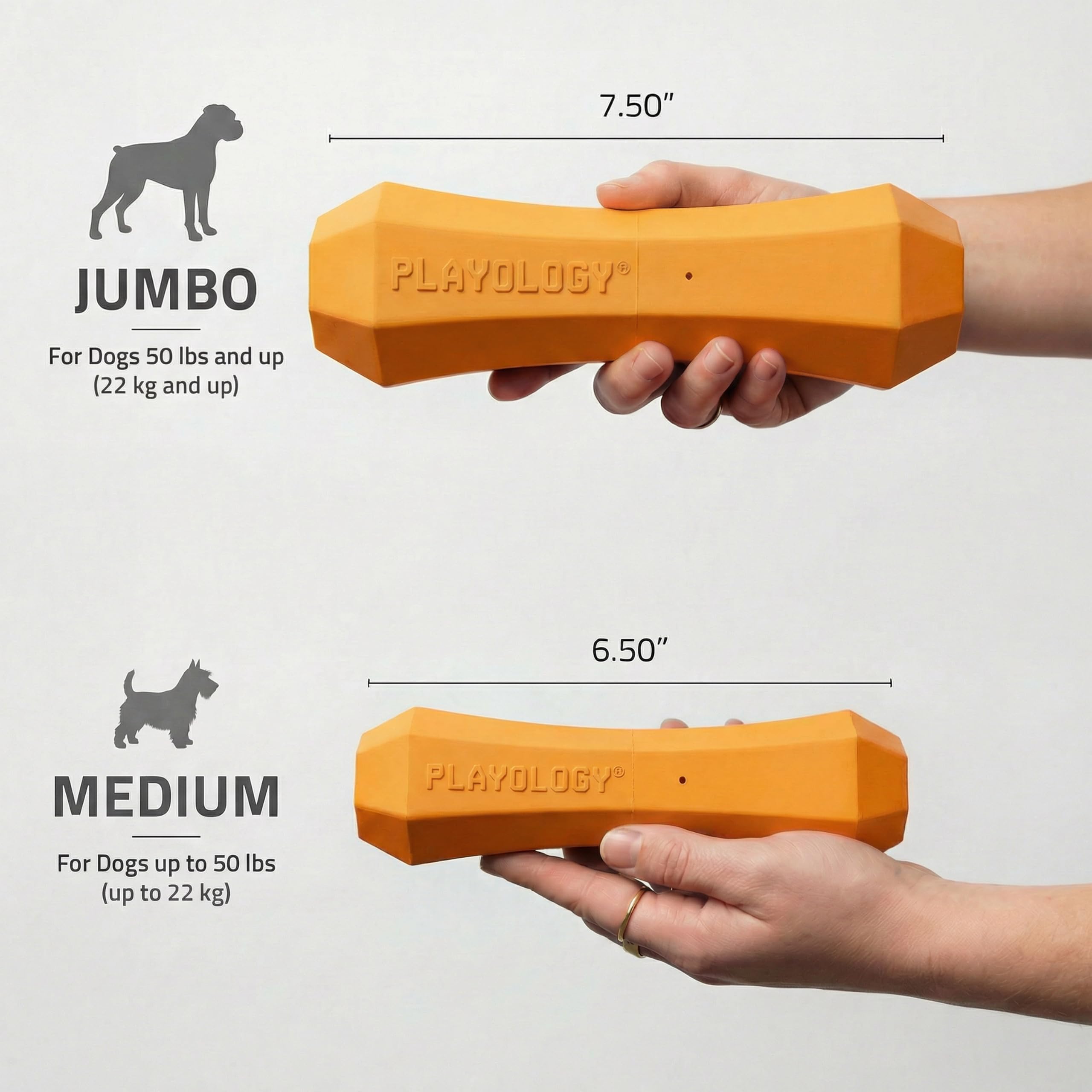 Playology Jouet couineur à mâcher pour Chien, pour Chiens de Taille Moyenne à Grande (6,8 kg à 15,9 kg) – pour mâcheurs modérés – Jouet parfumé au Cheddar entièrement Naturel – Matériaux Non Toxiques