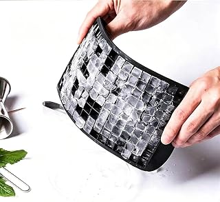 Silicone Ice Cube Tray, 160 Mini Crushed Ice Cube Molds Easy Release Big Cube for Whiskey Cocktail, Kitchen Gadgets for Everyday Use (Black)