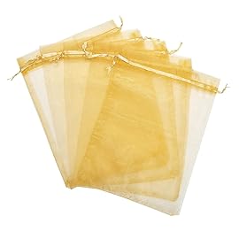 Volanic 100PCS 6X9 Inch (17X23 CM) Sheer Drawstring Organza Gift Bag Jewelry Pouch Party Wedding Favor Candy Mini Bottle Samples Display Bags