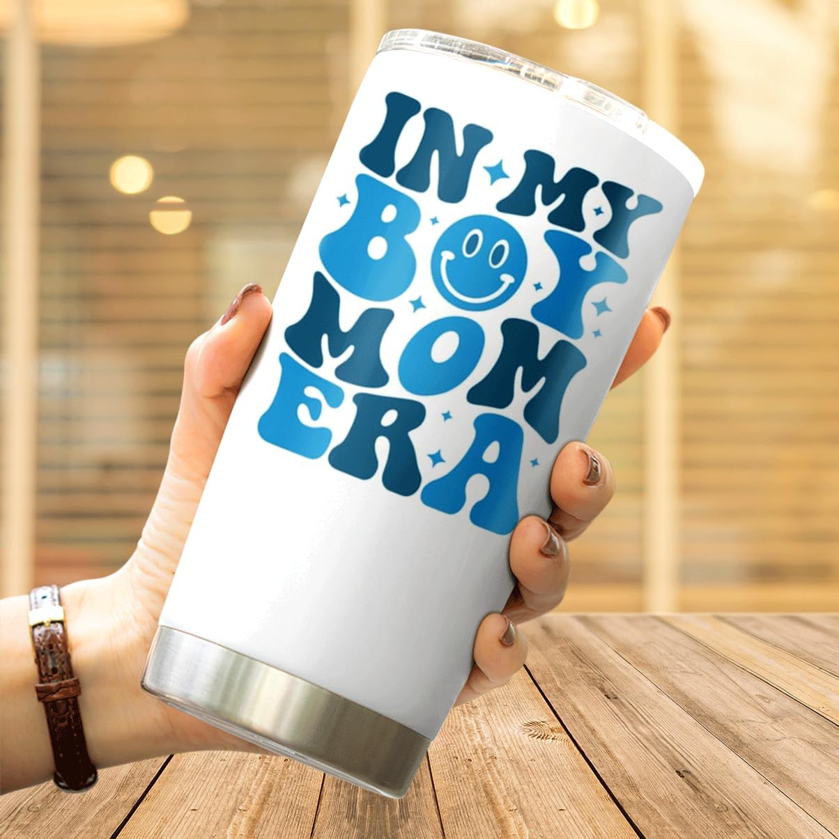 CUBICER In My Boy Mom Era Retro Design Stainless Steel Tumbler 20 Oz Gift For Moms Trendy Life Travel Mug Bottle Outdoor Iced Insulated Cool Coffee Tea Heat Drink Hot - Image 4