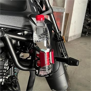 Motorbike Accessories Motorcycle Accessories Water Bottle Drink Cup Holder Stand For SUZUKI HAYABUSA 2023 2024 2025 2026(Black- Silver)