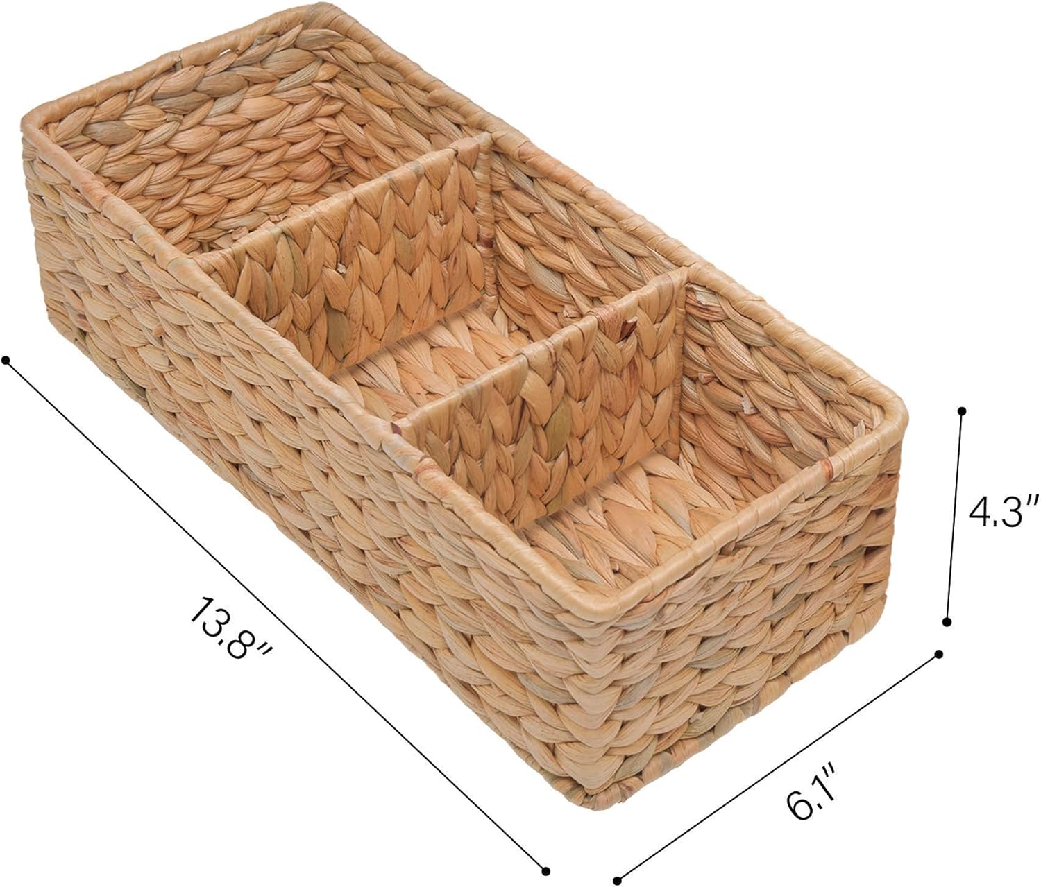 StorageWorks 3-Section Wicker Baskets and Toilet Paper Baskets Set