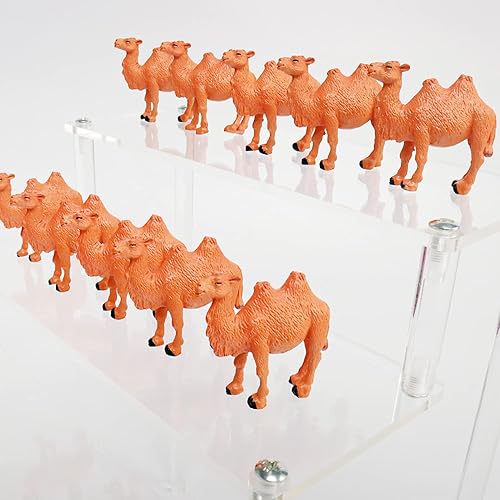 Miniatura 2 de 10 figuras de camello pintadas a mano – Estatua de modelo de camello bactriano en miniatura – Figura de escritorio de vida silvestre para decoración