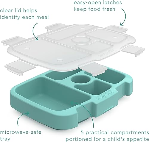 Miniatura 3 de Bentgo Bandeja Kids para niños con cubierta transparente, reutilizable, sin BPA, recipiente de preparación de comidas de 5 compartimentos con