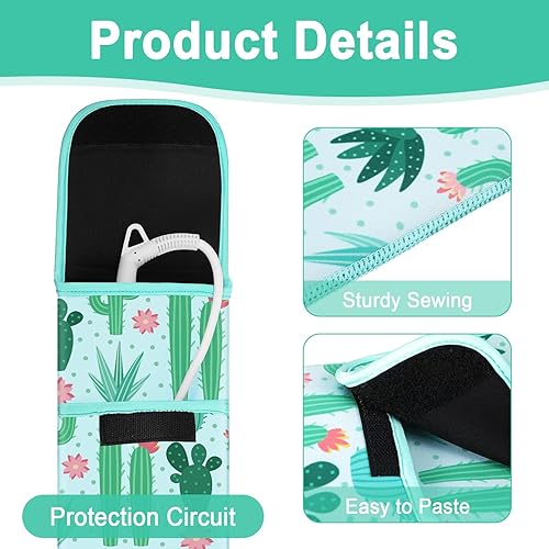 Vista 5 de Shappy Funda de viaje para rizador, 2 piezas, resistente al calor, funda de neopreno para alisador y herramientas calientes de silicona, bolsa plana