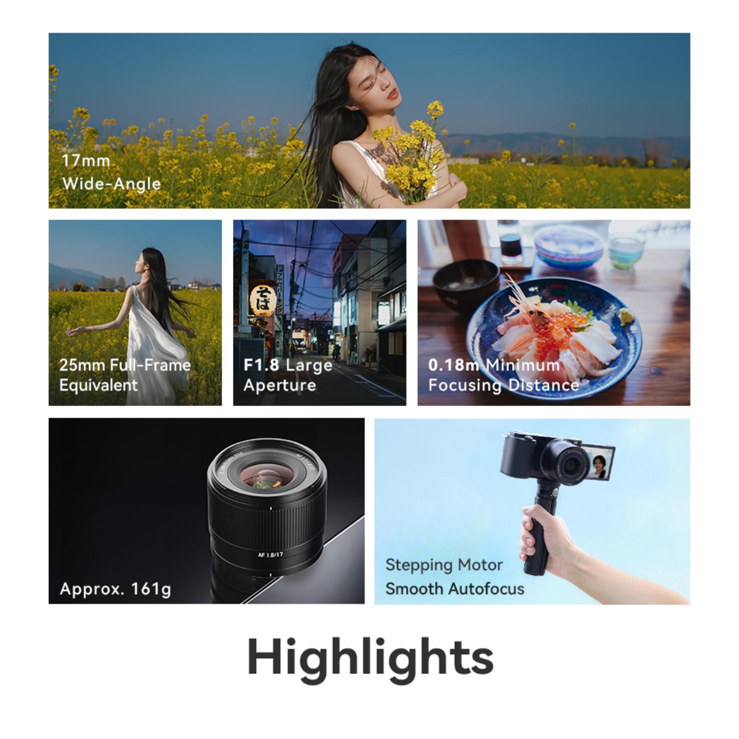 TTARTISAN AF 17 mm F1.8 Air per FX-Mount | equivalente 25 mm | grandangolo F1.8 | design in alluminio ultra leggero | ideale per fotocamere X-Series X-A1 X-A10 X-H1 X-T1 XS10