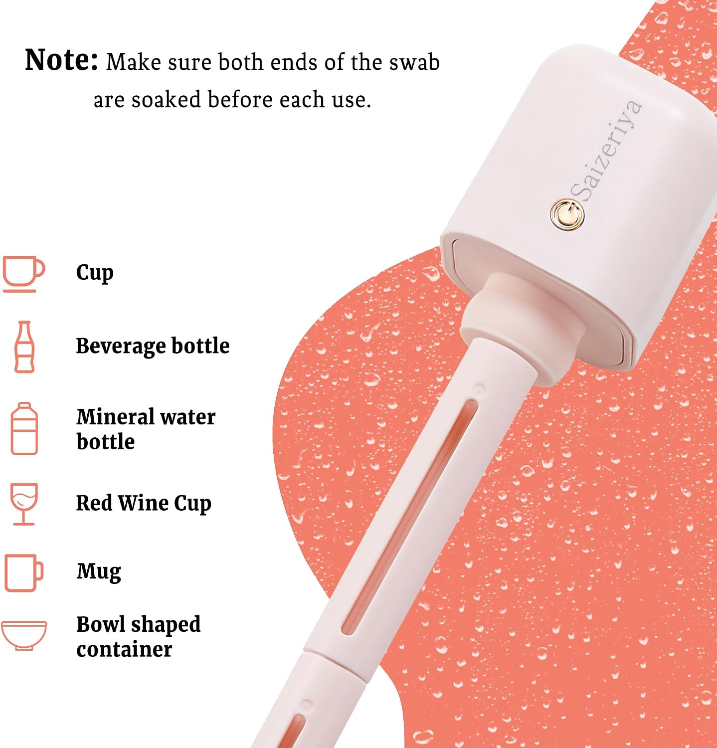 Mini Humidifier, Portable Travel Personal Mist Maker | Pink, USB Use, Quiet Air Diffuser, Adjustable Length, Small, For Car, Bedroom, Office