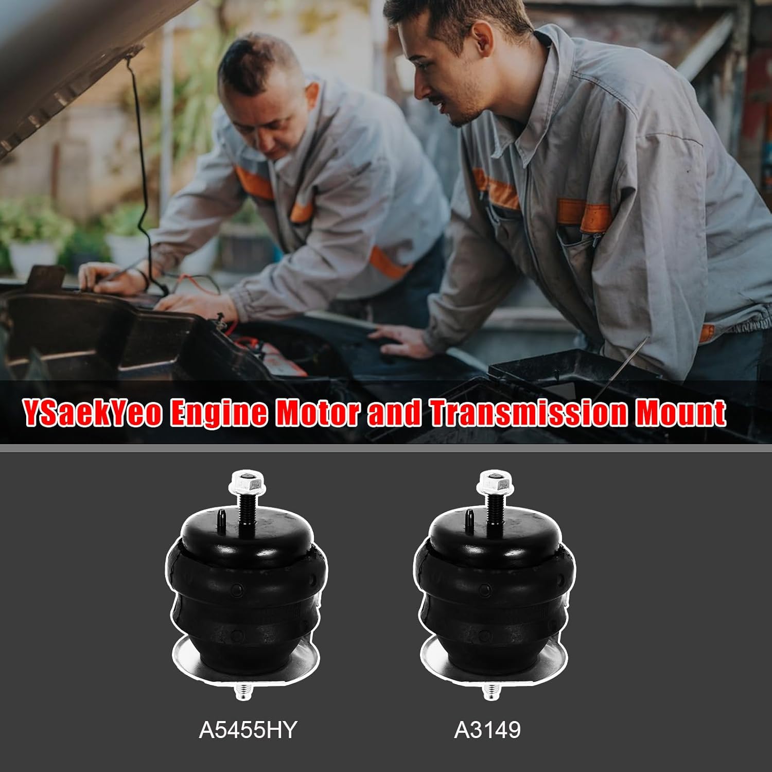2pcs Engine Motor Mount Set for Cadillac CTS 2003-2014 SRX 2004-2009 STS 2005-2011 Replace A5455HY A5455HY