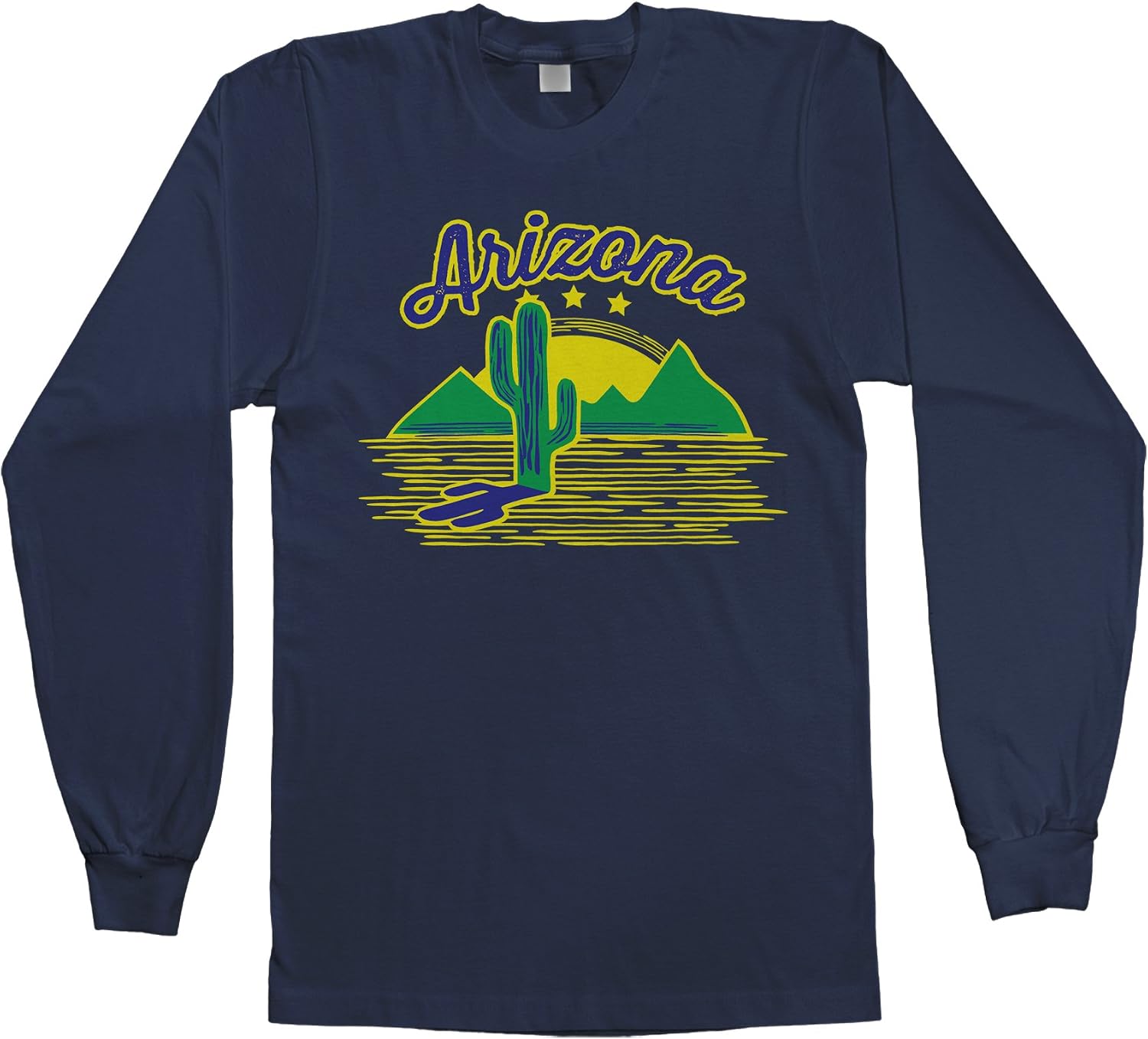 Threadrock Men's Arizona Cactus Long Sleeve T-Shirt