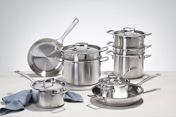 Le Creuset Stainless Steel Classic 3-Ply Wok with Glass Lid, 4.5qt