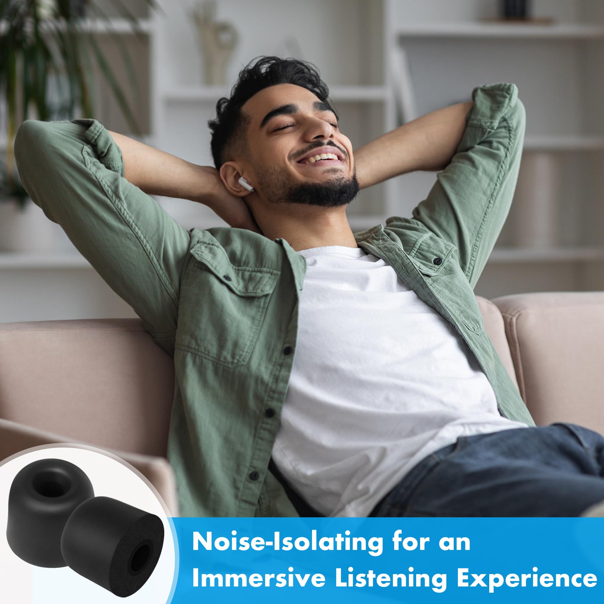CYBERGUYS - Puntas de espuma viscoelástica de repuesto compatibles con auriculares DEWALT, almohadillas de aislamiento de ruido, almohadillas de repuesto para auriculares intraurales de 5.0 mm a 5.2