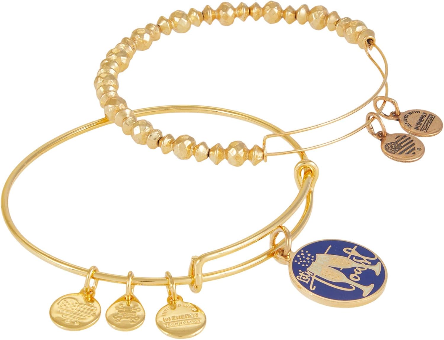 Alex and Ani Let's Toast Set of 2 Shiny Gold