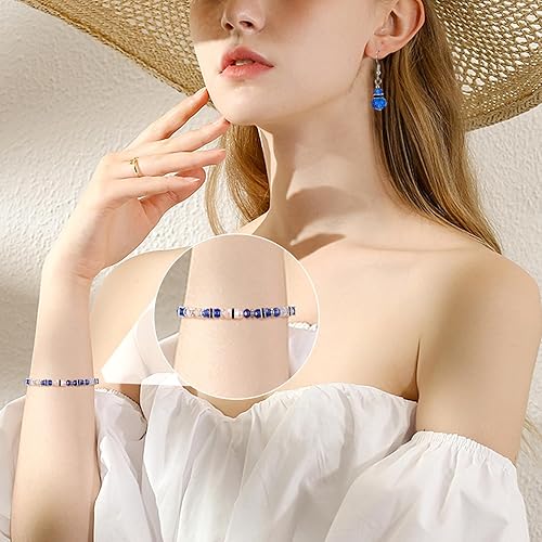 Miniatura 6 de Crafans 100 cuentas cuadradas de latón con diamantes de imitación de 0.236 x 0.118 pulgadas, color plateado, grado A, cuentas espaciadoras de