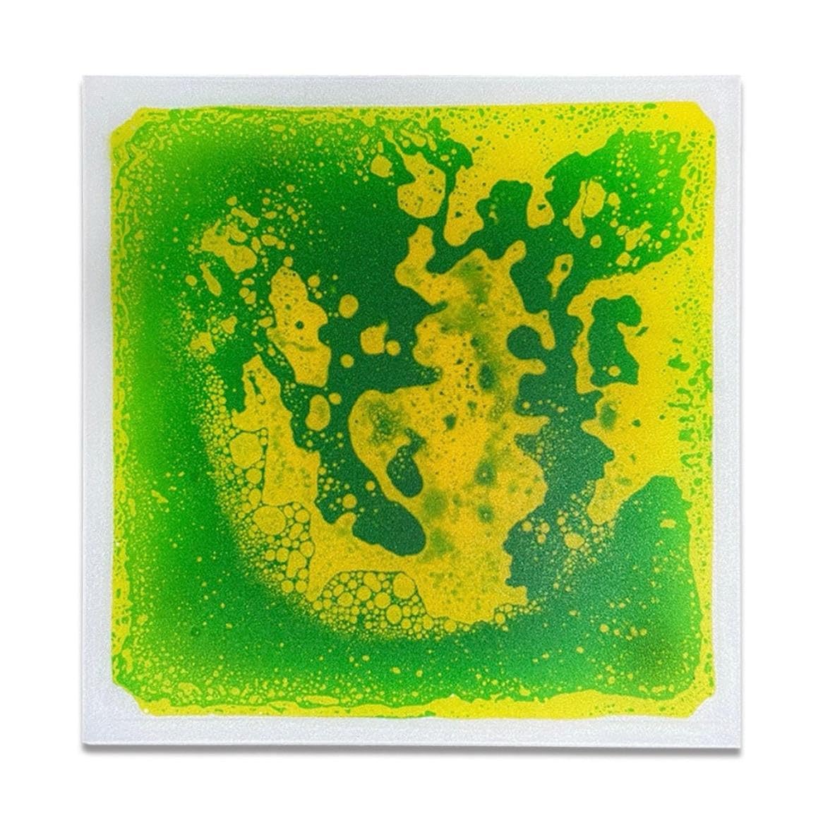Sensory Junction Liquid Sensory Floor Tiles - Durable & Non-Slip Mat, 19.68 x 19.68 Inch - Perfect Home Decor, Ideal for Toddlers & Children Playrooms and Decorative Dance Floors. (Yellow and Green)