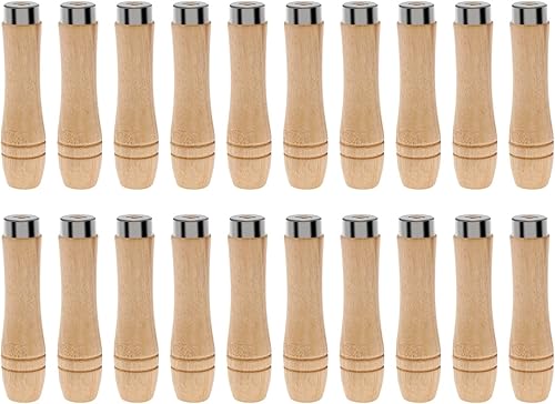 The Lord of the Tools 20 manijas de madera con anillos de seguridad de metal, accesorios para carpintería, carpintería, mantenimiento de garaje,