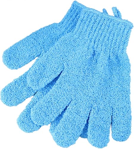 Miniatura 8 de FRCOLOR 1 par de guantes exfoliantes para el cuerpo, guantes de baño, guantes de baño, guantes de ducha, guantes de spa, toalla blanca exfoliante