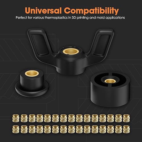 Miniatura 5 de HANGLIFE Inserciones Roscadas de Conjunto de Calor, Caja de Surtido M2 M2.5 M3 M4 M5 M6 (345 Piezas) Inserción de Conjunto de Calor para Componentes