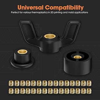 HANGLIFE Threaded Inserts for Plastic, M4 Heat Set Insert for 3D Printing Components and Plastic Parts - Brass Metric Knurled Nuts (100 Pieces)