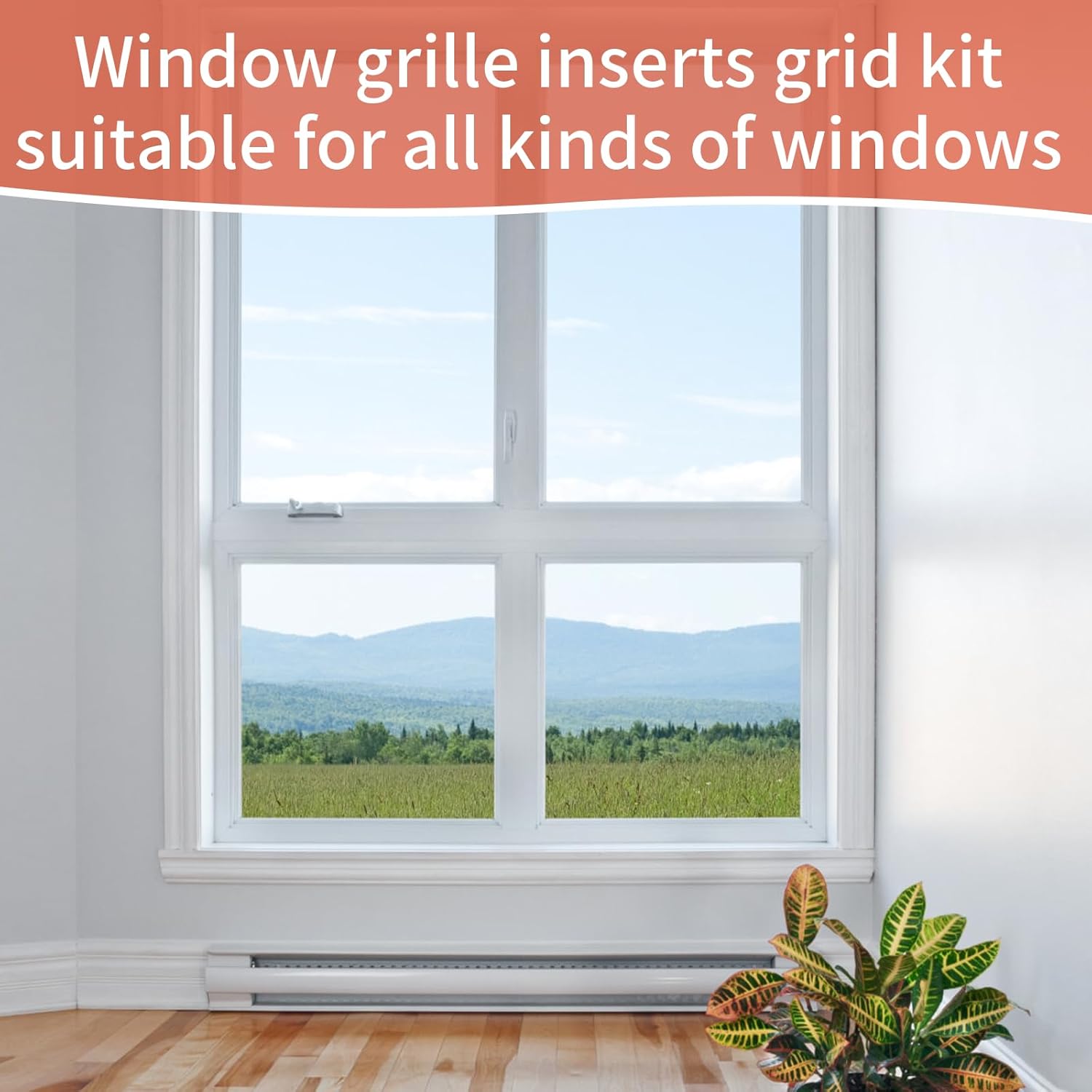 33 Ft Window Grille Inserts Grid Kit, 2 Rolls TPE Self-Adhesive Window Grid Kit with 2 pcs Scraper Tool, Peel and Stick Trim Molding, Flexible Molding Window Trim for Windows Door Frames