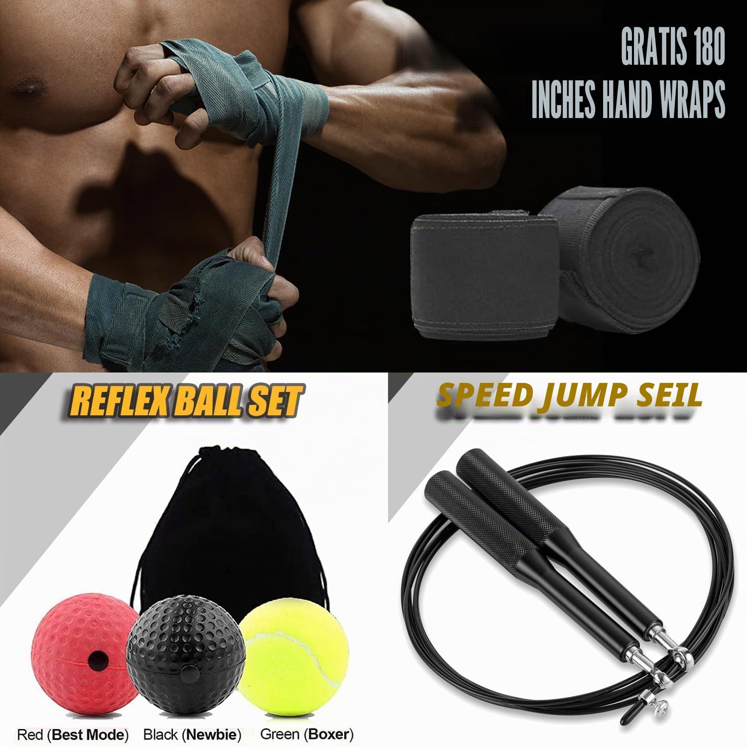 Boxsack-Set, 120cm PU Heavy Duty mit 12OZ Boxhandschuhen für MMA Kickboxen Home Training (Ungefüllt)