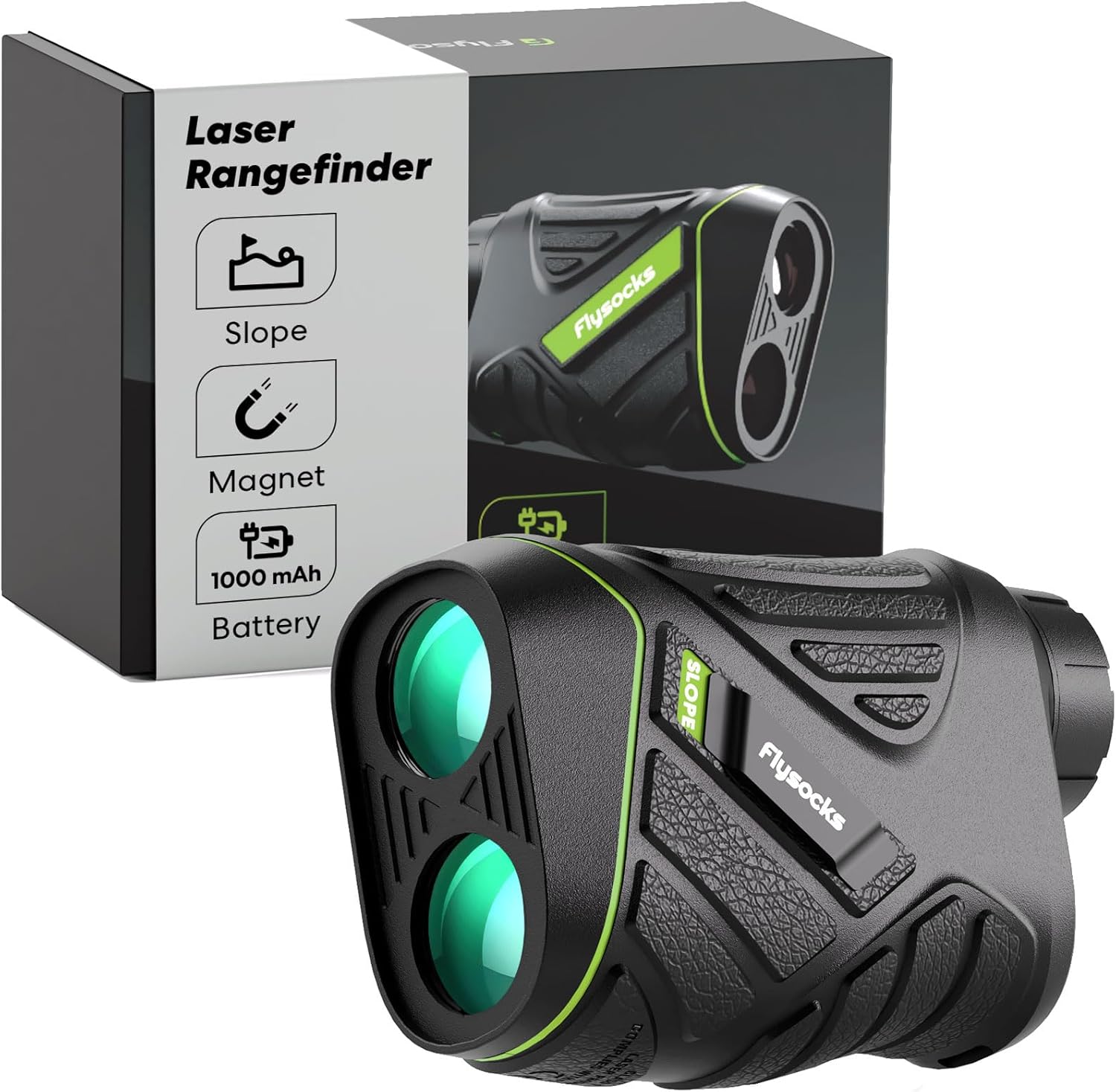 Flysocks Range Finder Golf with Slope, 1200 Yards Rechargeable Golf