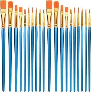Paint Brushes, 20 PCS Nylon Hair Paint Brushes Set for Acrylic Oil Water...