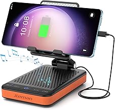 JTEMAN Bluetooth Speaker Phone Stand with Charging Function,Portable Foldable Slim Stand,Birthday Gifts for Men and Women Tech Gadgets
