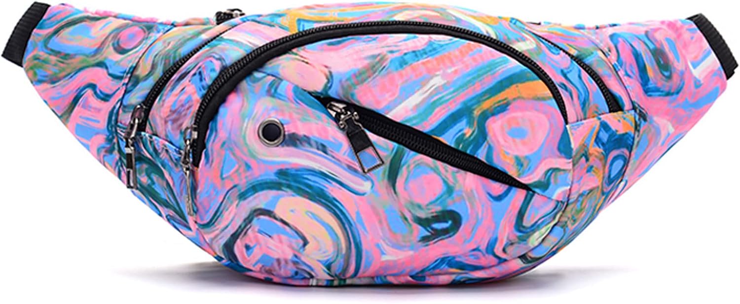 Fanny Pack Fashion Waist Chest Bag Adjustable Belt Chest Shoulder Pack Casual Bag Bum Bags Hip Pouch for Women Men Running Hiking Fitness Cycling Beach Travel Concert Festival (Purple)