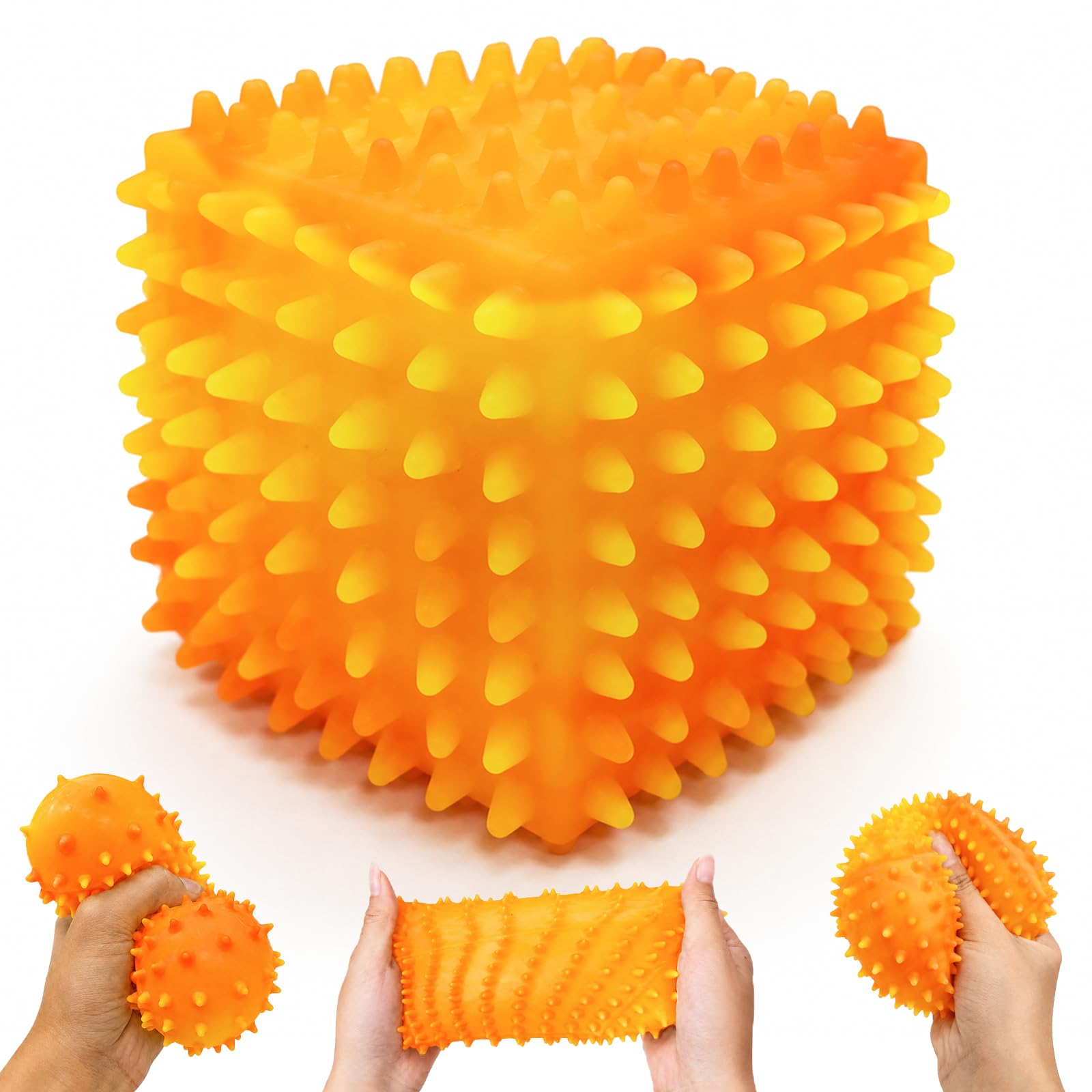 Squishy Fidget Toys for Stress Relief, Gift for Adults (Orange)