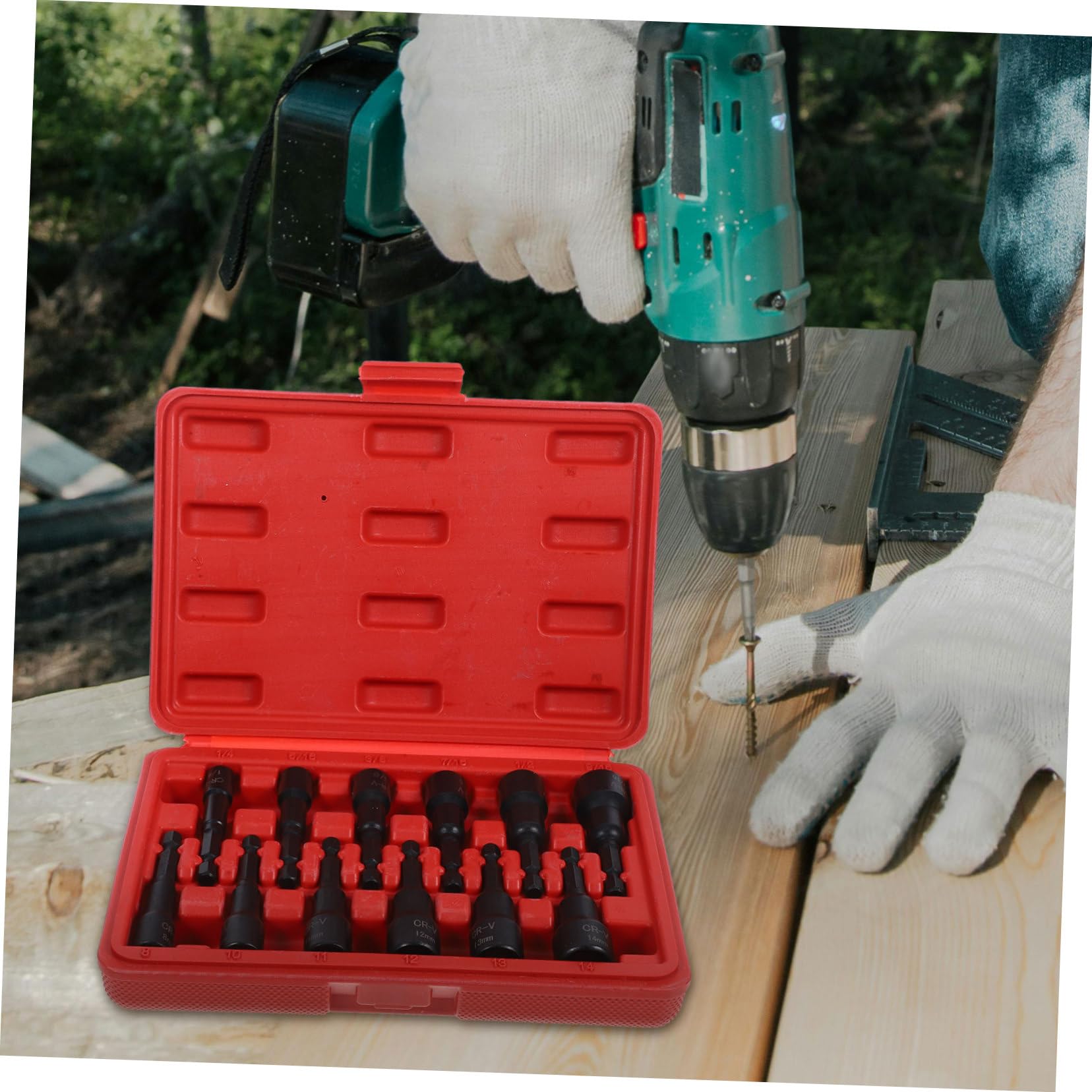 ABOOFAN Set di 12 Pezzi di Bussole Esagonali in Acciaio Cromo-vanadio, Kit Presa Magnetica per Avvitatore ad Impulsi, Aumento Efficienza e Affidabilità Lavoro