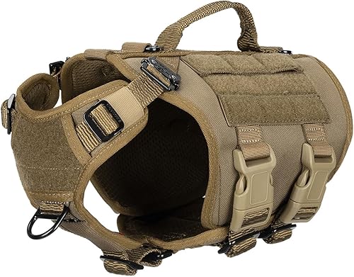 Miniatura 21 de ICEFANG GN3 - Arnés táctico para perros con 6 hebillas, chaleco Molle para perro con asa, cobertura de 3/4 del cuerpo, panel de gancho y bucle