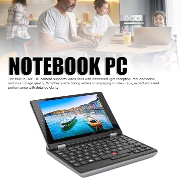 Mini Portable Laptop, 7 Inch Touch Screen | DDR4L 12GB RAM 256GB SSD | 10Pro | for Celeron N4000 | J4125 CPU | 2MP Front Camera | 2.4G, 5G Band WI FI | 5000mAh (12GB RAM