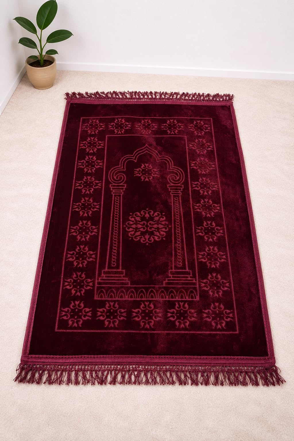 Janamaz Prayer Mat - Turkey Velvet, Aasan Comfort -17