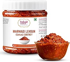 Delight Foods Rajasthani Marwari Pickles - Lehsun Chutney, 300g | Achaar | Garlic Chatni | Pure Mustard Oil