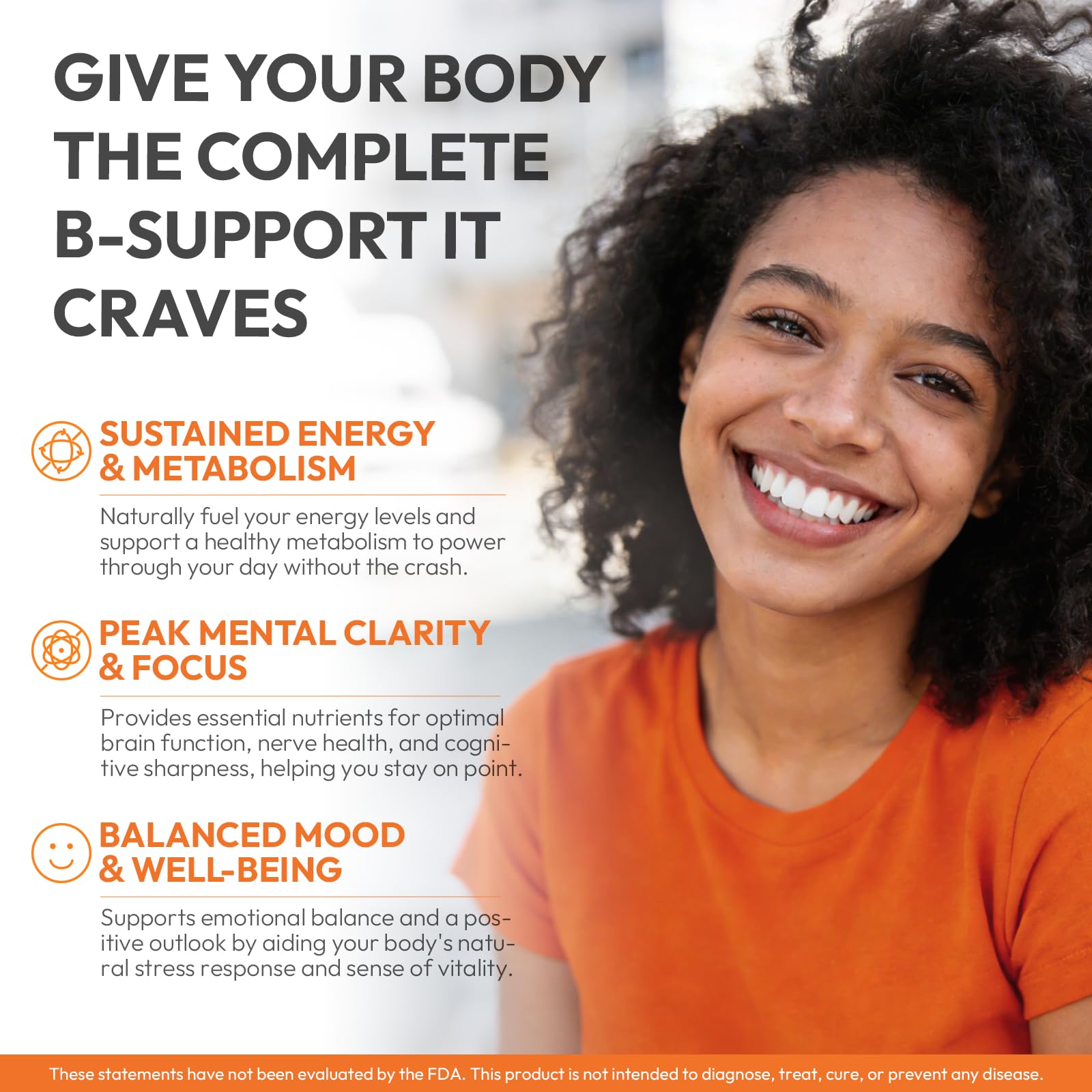 Vitamin B Complex with B1, B2, B3, B5, B6, B7, B9, B12 Taurine–Immune Support, Energy Metabolism and Nervous System – Super B Complex with Blood Orange Powder – 60 Tablets for Men & Women — Amazon image 4