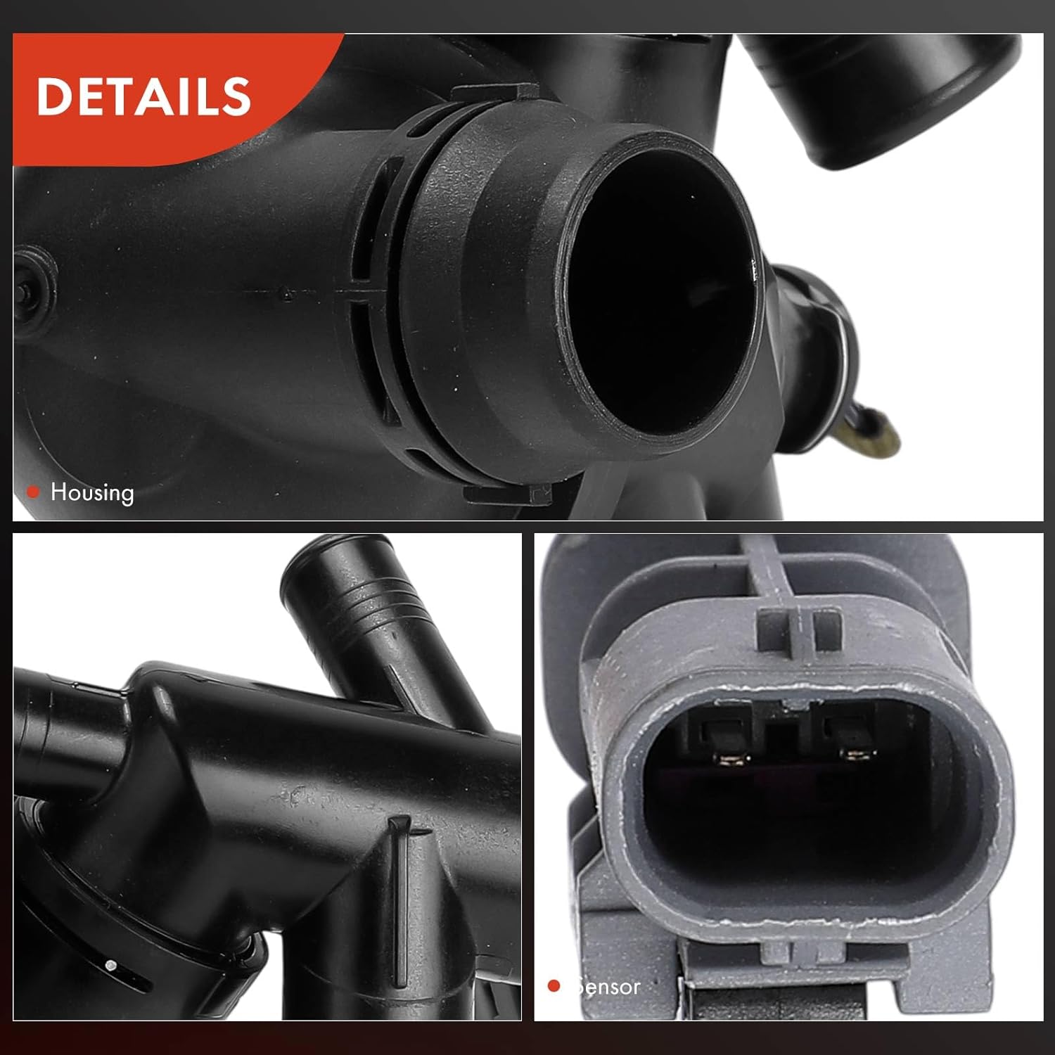 A-Premium Engine Coolant Thermostat Housing Assembly with O-ring Compatible with Jaguar F-Pace 2017-2019, XF 2017-2019, XE 2017-2019, 2.0L