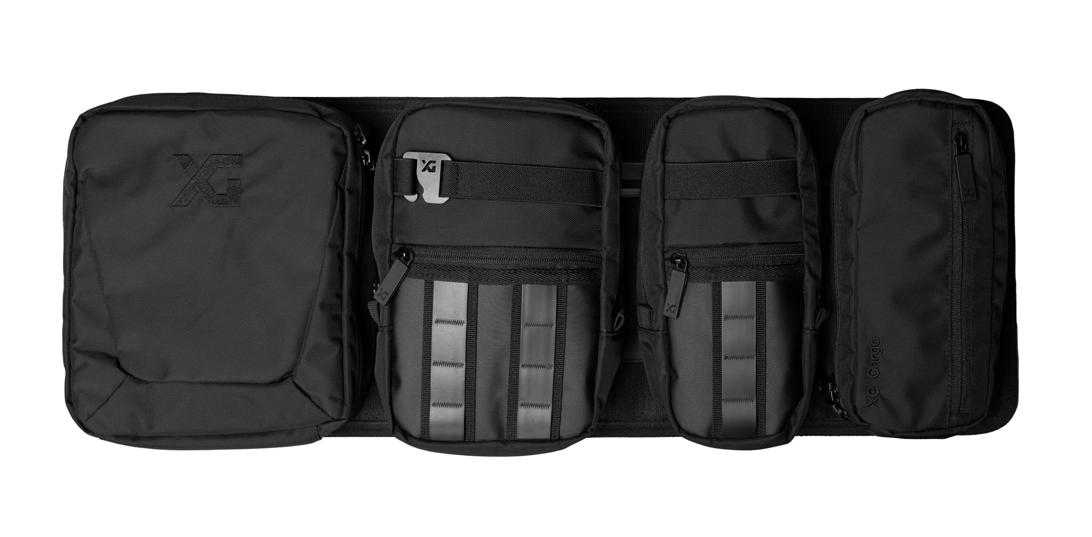 XG Cargo - Wrangler Tailgate Storage Organizer | Tailgate Bag | Storage Bag for Car | Trunk Storage Bag | Tailgate Panel | Modular Organization | 4 Bags | Adjustable | Rail Station Technology