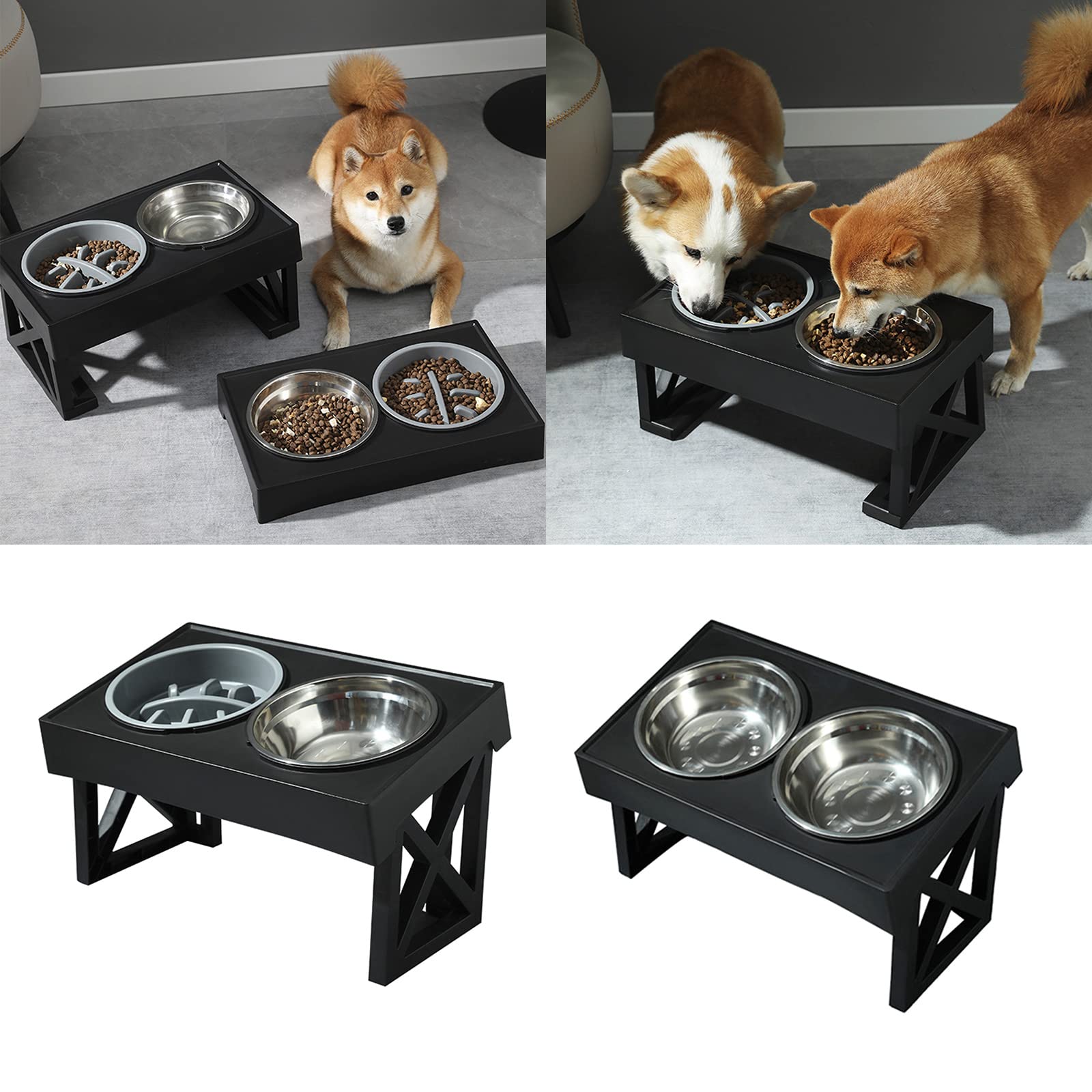 XISAOK Tilt Dogs Bowl Dogs Bowls with Stand Slow Feeders Dogs Raised Bowls Dogs Slow Feeders Bowl Cats Bowl Dogs Feeders Bowl