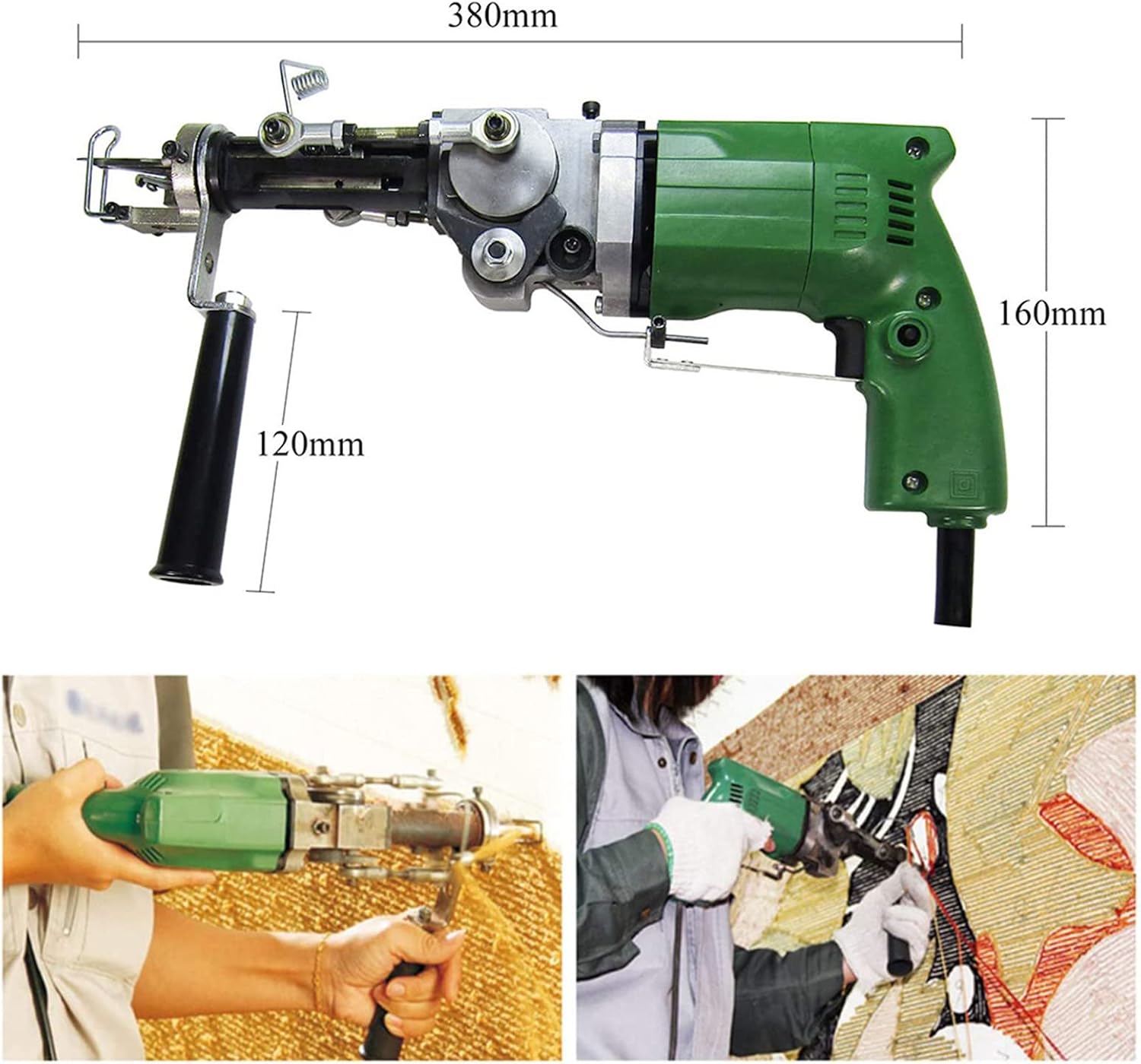 2 in 1 Loop Pile/Cut Pile Tufting Gun, Cut Pile Carpet Weaving Machine, Loop Pile Rug Gun, Flocking Knitting Rug Tufting Gun, Handheld Carpet Tufting Gun, Rug Making Gun Tools