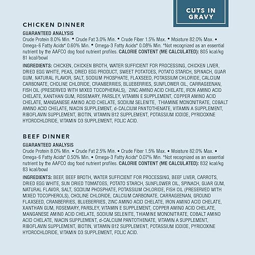 Miniatura 4 de Marca Tienda  Wag Wet Dog Food Cups - Paquete variado de pollo y carne de res en salsa, 3.5 onzas, paquete de 24
