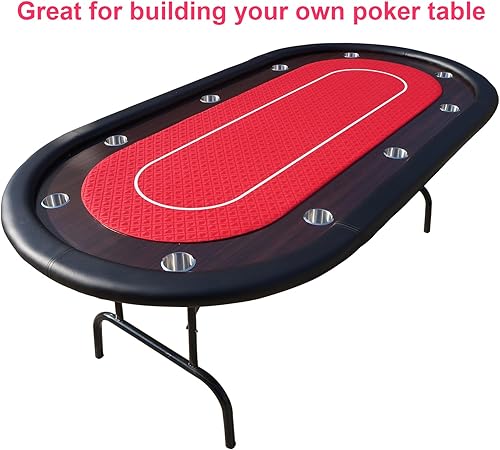 Miniatura 5 de Speed Cloth - Tela de mesa de póquer, sección de 108 x 60 pulgadas, accesorios de fieltro para mesa de juegos de cartas de casino, color rojo