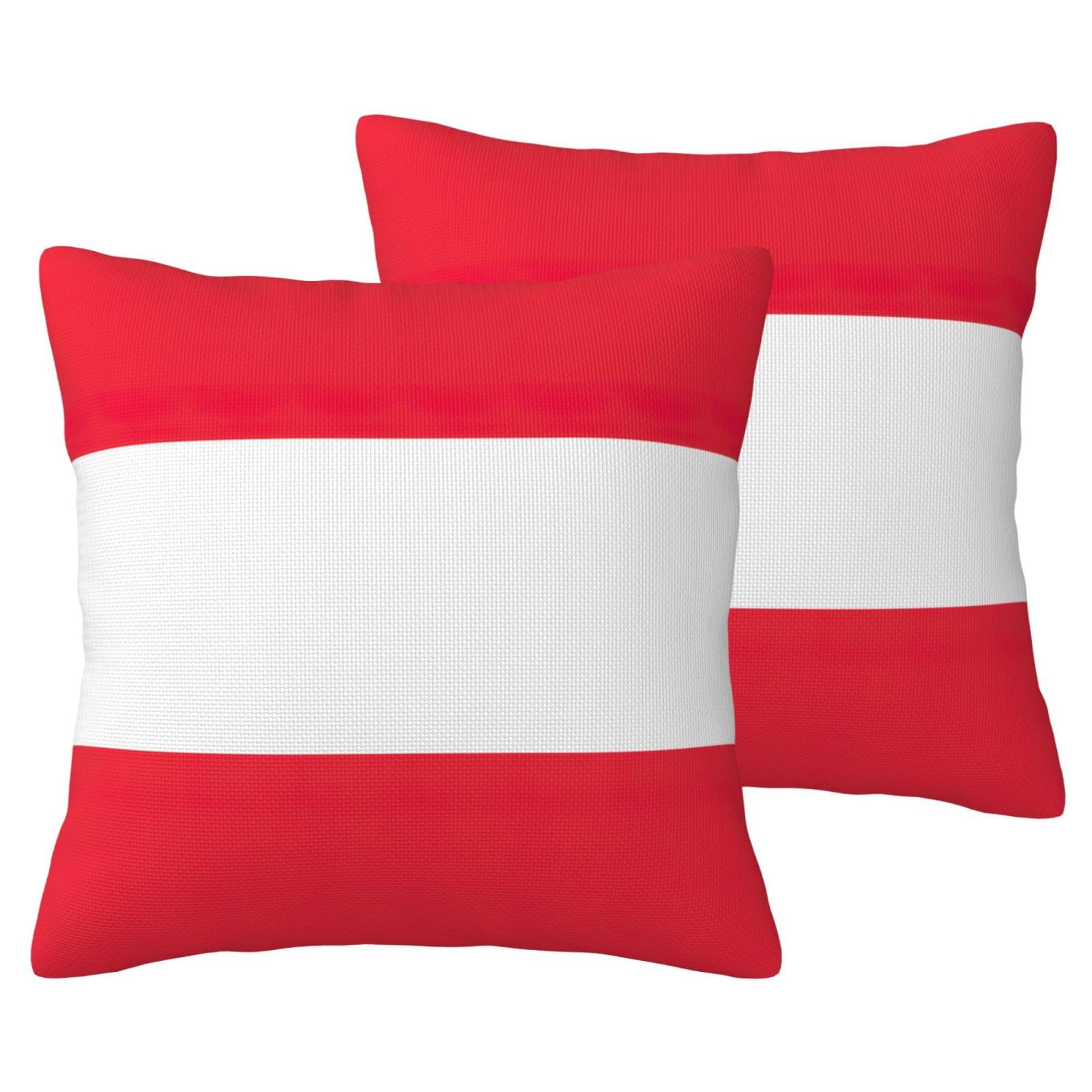 Taies d'oreiller lin drapeau autrichien lot de 2 anti-plis lit