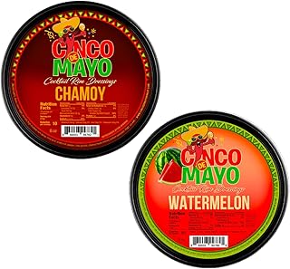 Cinco de Mayo Chamoy and Watermelon Rim Dip Cocktail Dressing 8 oz, Pack of 2 - Rimming Paste Sauce for Micheladas, Beer, Fruit, and Candy