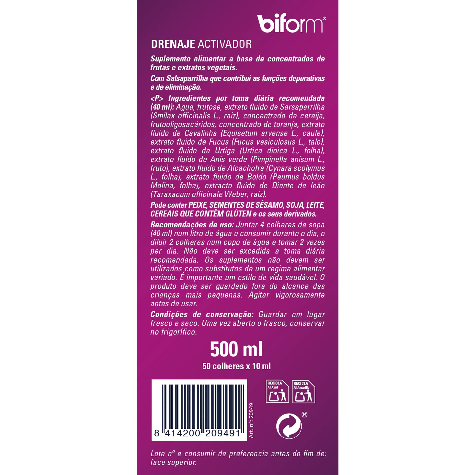 BIFORM DRENAJE ACTIVADOR 500 M
